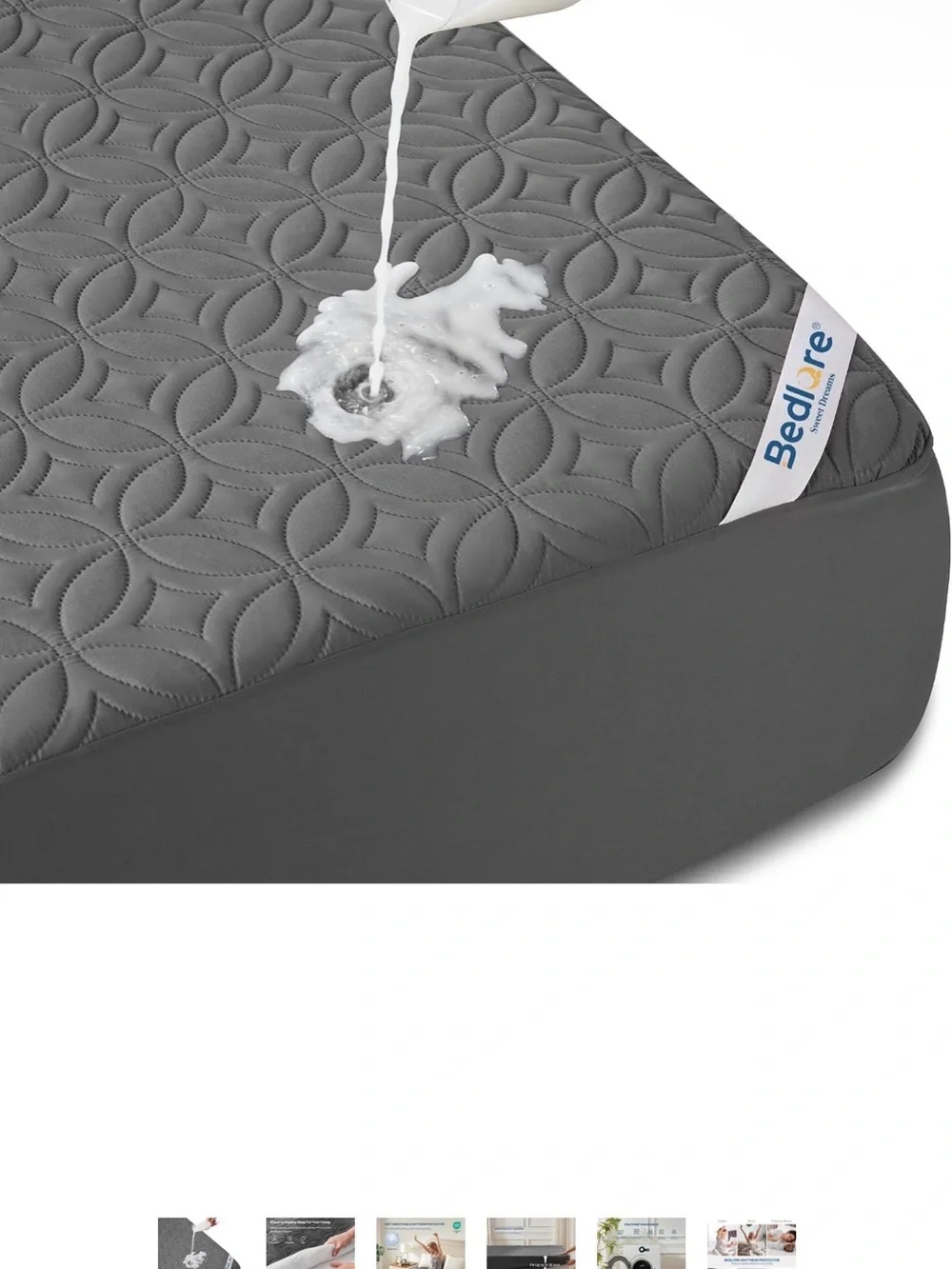 BEDLORE Waterproof Mattress Protector Queen ? Mattress Pad Noiseless New Gray